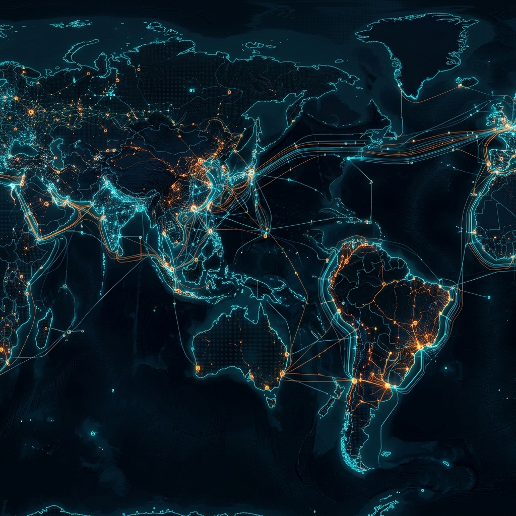 全球新兴市场跨境电商防关联代理网络节点示意图 - 东南亚拉美台湾