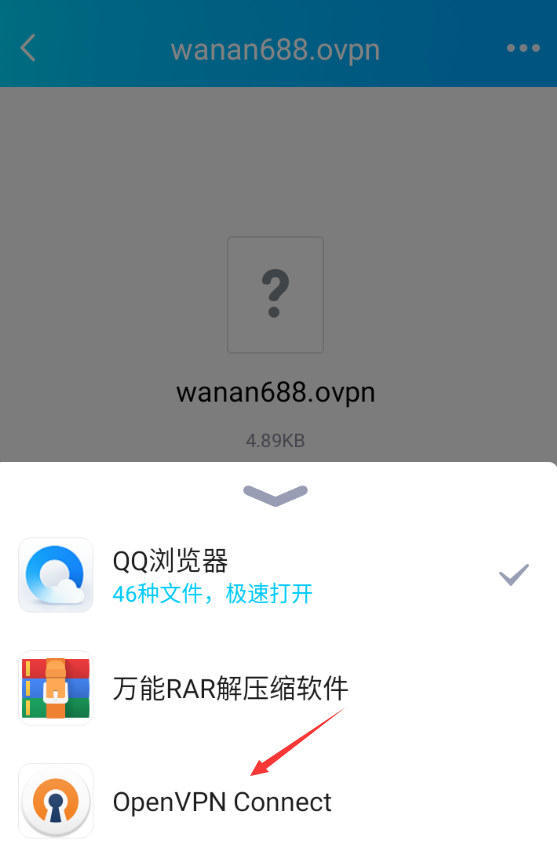 万安科技 Android OpenVPN 教程 - 步骤4: 导入配置文件